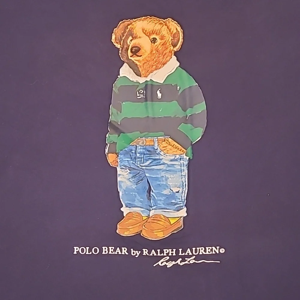 PREPPY BEAR Polo Ralph Lauren Dark Navy Cotton‎ Mens XXL Short Sleeve T Shirt